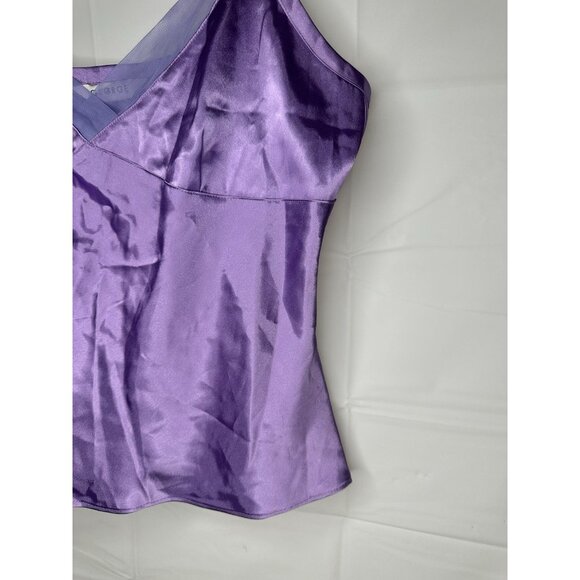 GEORGE Cami Tank Top Shiny Smooth Satin Purple Lace Baby Doll XL(16/18) - Picture 5 of 8